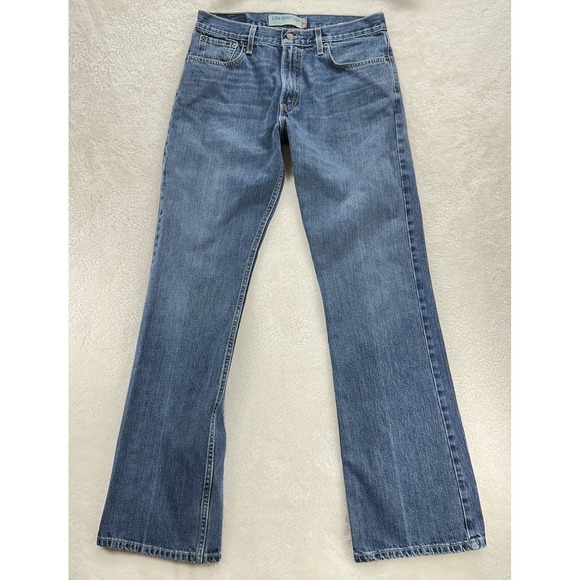 Levis 527 Jeans Mens 34x34 Blue Low Bootcut Mid-Rise Medium Wash Denim (32x34) - Picture 1 of 16